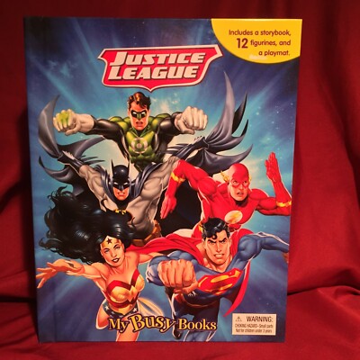 My Busy Books DC JUSTICE LEAGUE W/ 12 Mini Figures & Playmat *Cake Toppers* 