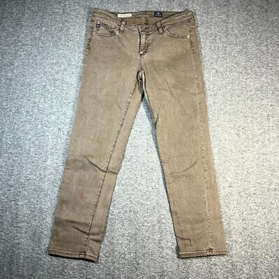 Adriano Goldschmied AG Stilt Crop Cigarette Crop Brown Denim Jeans Size 28  Women