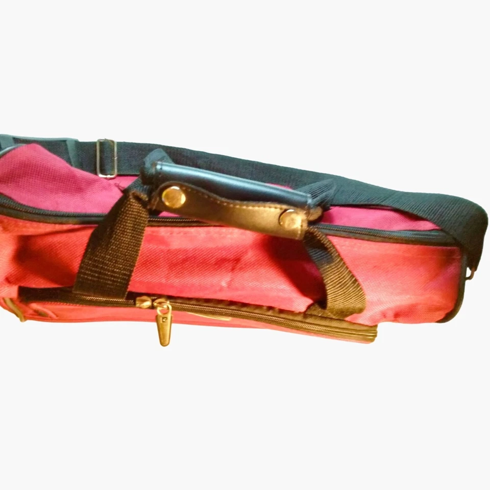 Pierre Cardin Red Travel Bag Black Straps Handles - Image 4 of 4