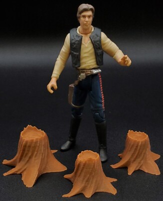 3 CUSTOM TREE STUMPS for 3.75'' figure DIORAMA DISPLAY SCI FI STAR WARS (G16)