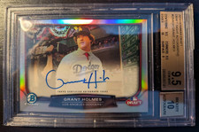 2014 Bowman Chrome Draft Night Autograph GRANT HOLMES /15 BGS 9.5 Auto 10 Braves