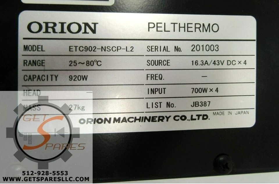 ETC902-NSCP-L2 / INTERCAMBIADOR DE CALOR PEL THERMO / ORION Foto 2 de 4