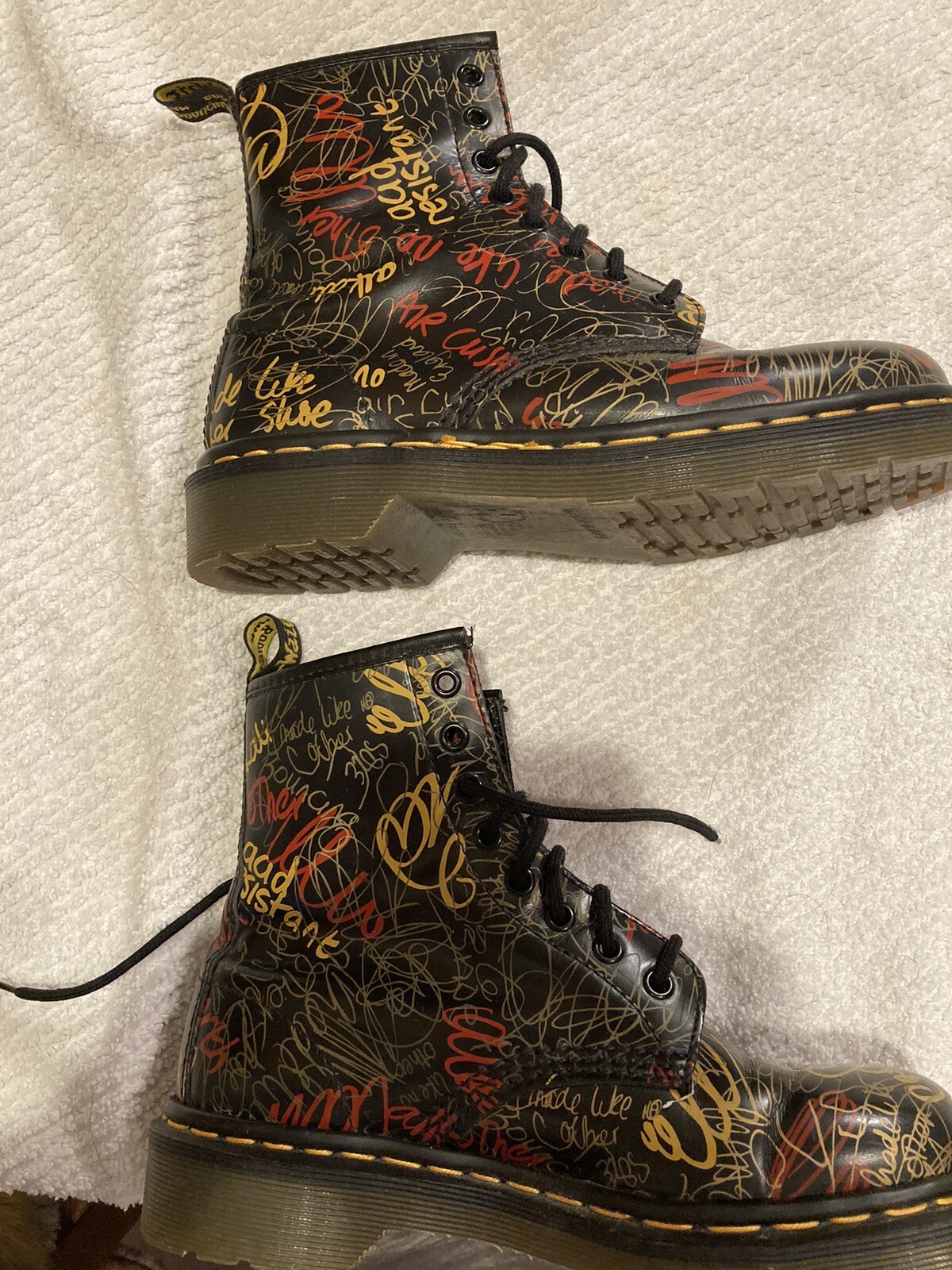 Vintage Dr Martens MADE IN ENGLAND 8-Eye Graffiti Boots Size 5UK 6USM 7USW RARE! image 5
