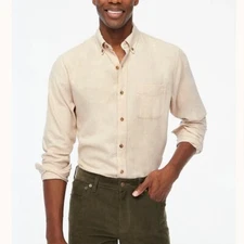 NWT J. Crew Men’s Brushed twill shirt - XXL - Heather Flax (Tan)