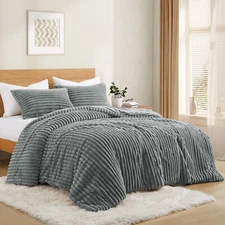 Super Soft Warm Fluffy Fleece Flannel Comforter Sets Faux Fur Bed Blanket 300gsm