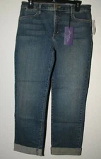 NYDJ LIFT TUCK CROP IN Blue Wash SIZE 8P Style P779U  NEW $ 108