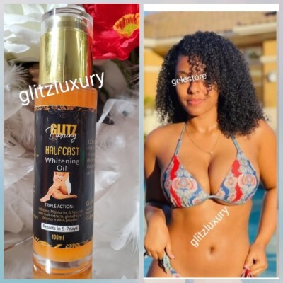 100ml x 1 Glitzluxury Half-C face & body whitening oil. Triple action     