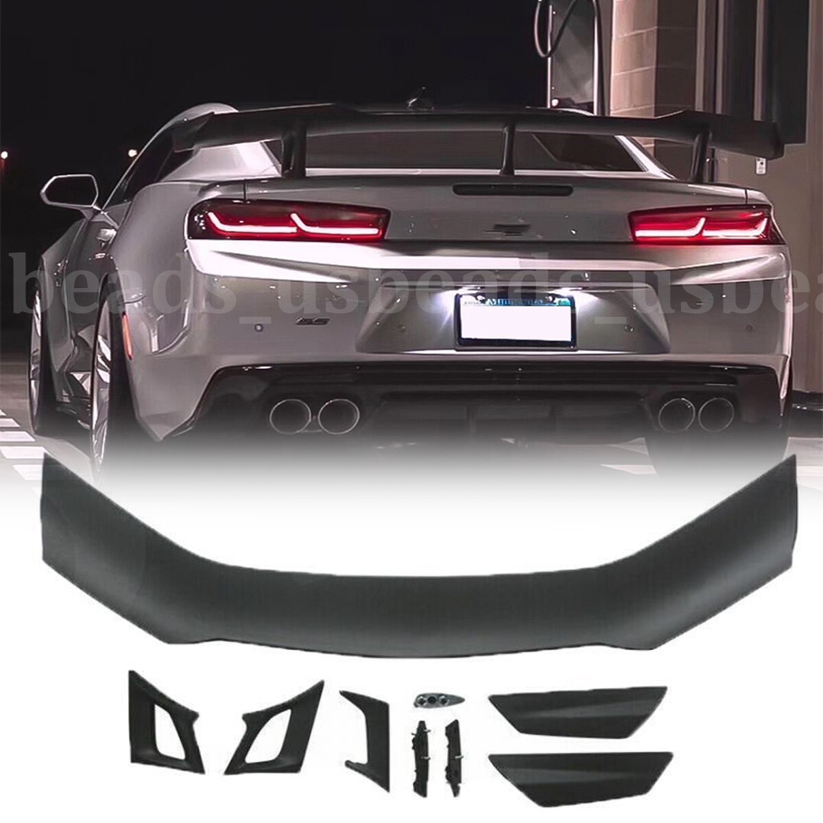 FOR 20162022 CHEVY CAMARO MATTE BLACK ZL1 1LE STYLE BIG REAR TRUNK