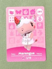 Merengue 285- Series 3- Authentic Animal Crossing Amiibo Card NEVER SCANNED 