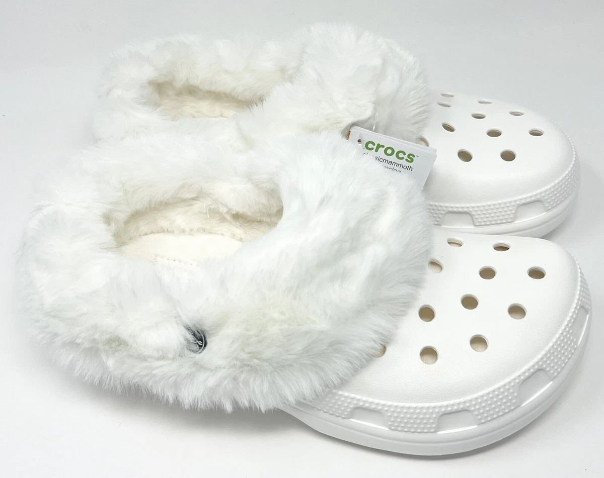 Fatal Rationel gør ikke Crocs Mammoth Lined Clog Women&#039;s size 7, 8, 9, 10, 11 White NEW | eBay