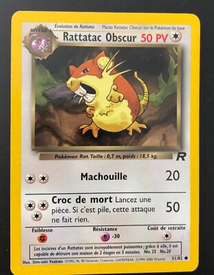    Pokemon Karte Dark Rattatac 51/82 Wizards Team Rocket - DE