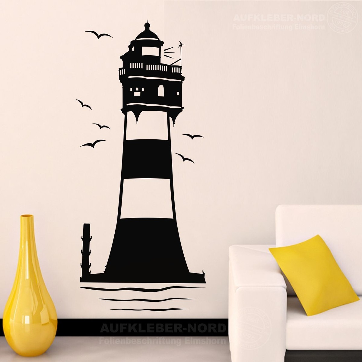 Leuchtturm Roter Sand 160cm Wandtattoo A13 Nordsee Wohnzimmer Tür
