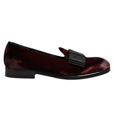 DOLCE & GABBANA Shoes Red Velvet Men Slip On Loafers Dress EU40 / US7 RRP 750usd