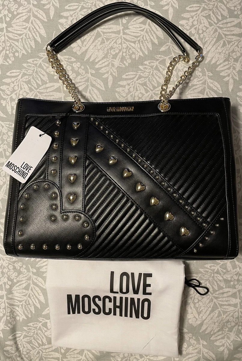 Love moschino online heart studded bag