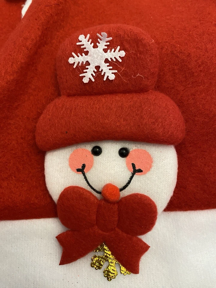 7 Sombrero de Navidad de fieltro rojo hecho a mano con Papá Noel, reno, muñeco de nieve vacaciones juventud Foto 4 de 4