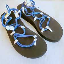 WOMENS 6 DEEP LAKE BLUE TEVA INFINITY MIDFORM BUNGEE PLATFORM SANDALS 1127890