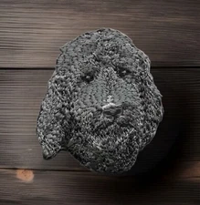 Black Golden Doodle Dog Patch Embroidered Cut out Iron on Sew on Portrait