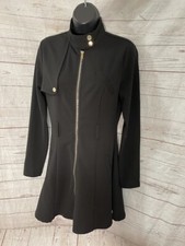 Fashion Nova Women's Black Dress Full Zip Front, Long Sleeve Size M