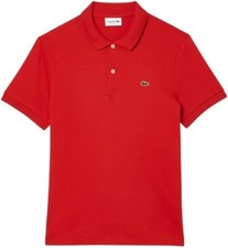 Lacoste Polo Uomo Maglia Manica Corta Vestibilità Regolare, Rosso, L