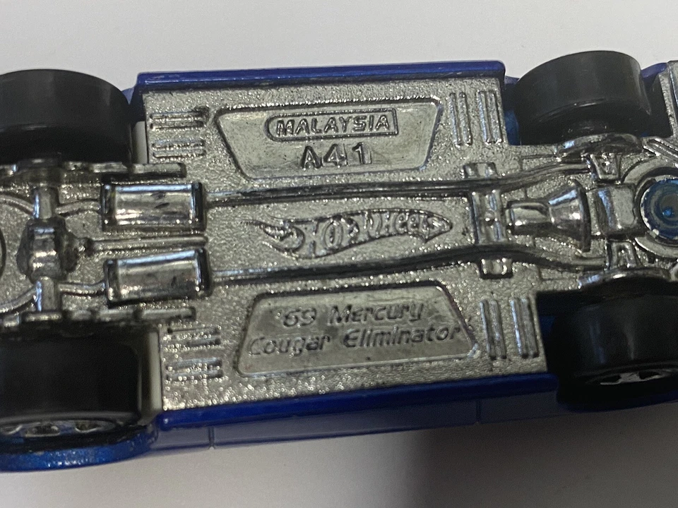 2009 Hot Wheels New Models #8 '69 Mercury Cougar Eliminator (Blue) - LOOSE - Image 3 of 3