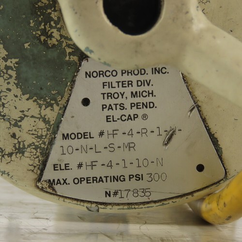 Norco HF-4-R-1-N-10-N-L-S-MR 300 PSI Hydraulic Filter Element HF-4-1-10-N - Picture 2 of 10