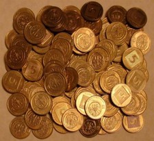 Lot of 100 Ancient Widows Widow's Mites on Modern Israel Israeli 5 Agorot Coin