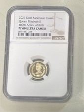 NGC 2026 Gold Ascension Crown Queen Elizabeth II 100th Anniv PF 69 Ultra Cameo