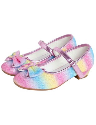 Low Heel Rainbow Girls Princess Mary Jane Pumps Shoes for Dress, Prom, Party,...