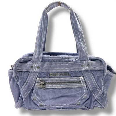 バッグ Diesel Archive Boston Tote bag y2k DIESEL Archive Denim Mini Boston Bag Lavender Y2K Metal Logo