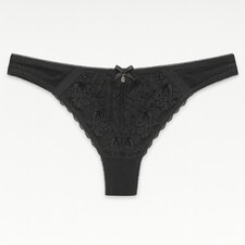 E et D 1341TB Elegant Embroidered Lace Thong with Jewel Detail S,M,L,XL