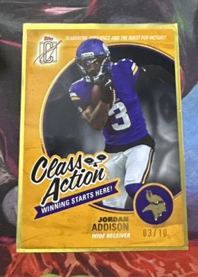 Jordan Addison 2025 Topps Signature Class Black 03/10 Class Action Insert