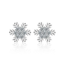 Christmas Snowflake Earrings for Women Cute Snowflakes Dangle Earrings Silv - 06