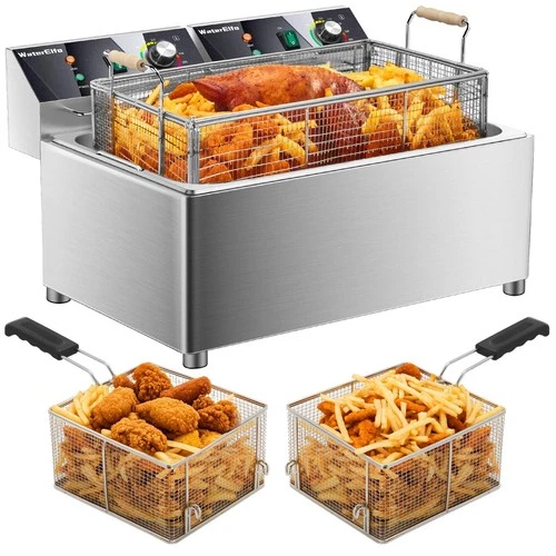 electric turkey fryer Commercial deep fryer with basket 3600W27.4QT with time...