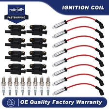 8Pcs Ignition Coil+Iridium Spark Plug+Wire For GMC Chevy 5.3L 6.0L 6.2L UF413