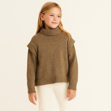 Mayoral Girl's Size 16 Brown Sweater Long Sleeve Size 16 Crew Neck