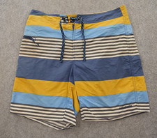 Patagonia Board Shorts Mens 32 Blue Yellow Drawstring Swim Surf Trunks