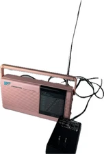 Vintage 1980's Pink Mini Boombox Radio -by Soundesign - AM/FM 2210 pnk