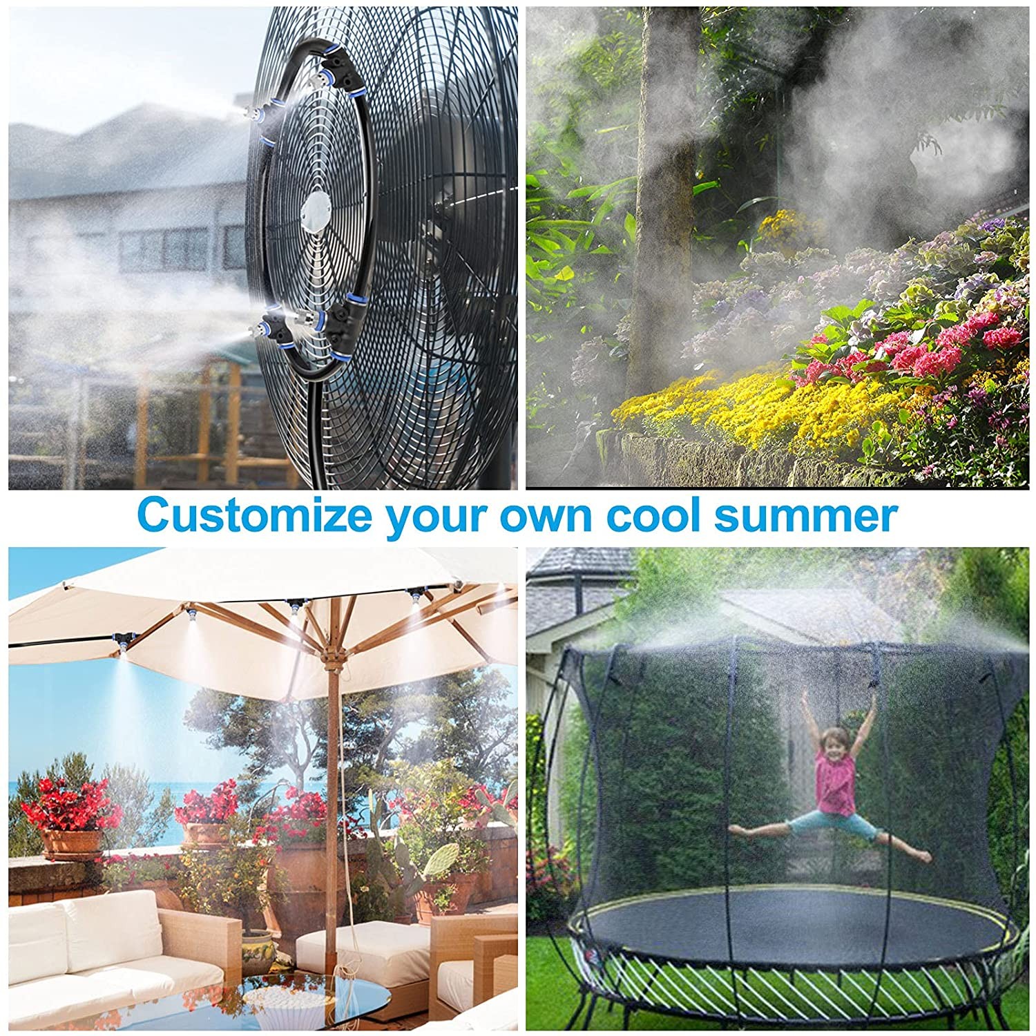 20ft Outdoor Patio Water Mister Mist Nozzle Misting Cooling System Fan Cooler