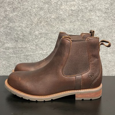 Ariat Wexford H2O Boots Mens 11.5 D EU 45 Dark Brown Leather WP Chelsea 6'' Ankle