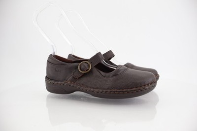 Born Girls Mary Jane Shoe Size 5 Brown Leather Flat Opanka Comfy Casual