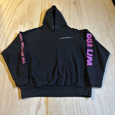 Dua Lipa Hoodie Mens Medium Black Self-Titled Tour Concert Pullover Sweatshirt