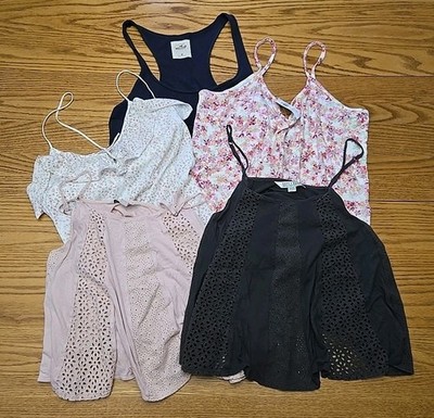 Assorted Brands Lot Of 5 Y2K Cami Tank Tops Womans Size Medium Babydoll Lacey