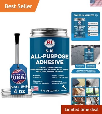 4 oz Multi-Purpose Neoprene Adhesive - Waterproof, Heat Resistant, Strong Bond