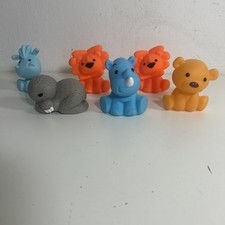 Set of 6 Infantino Tub O Toys Rubber Zoo Anim...