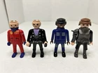 Lot  4 Playmobil Figures Knight, Shell F1, Western Bandit, Black Policeman VTG