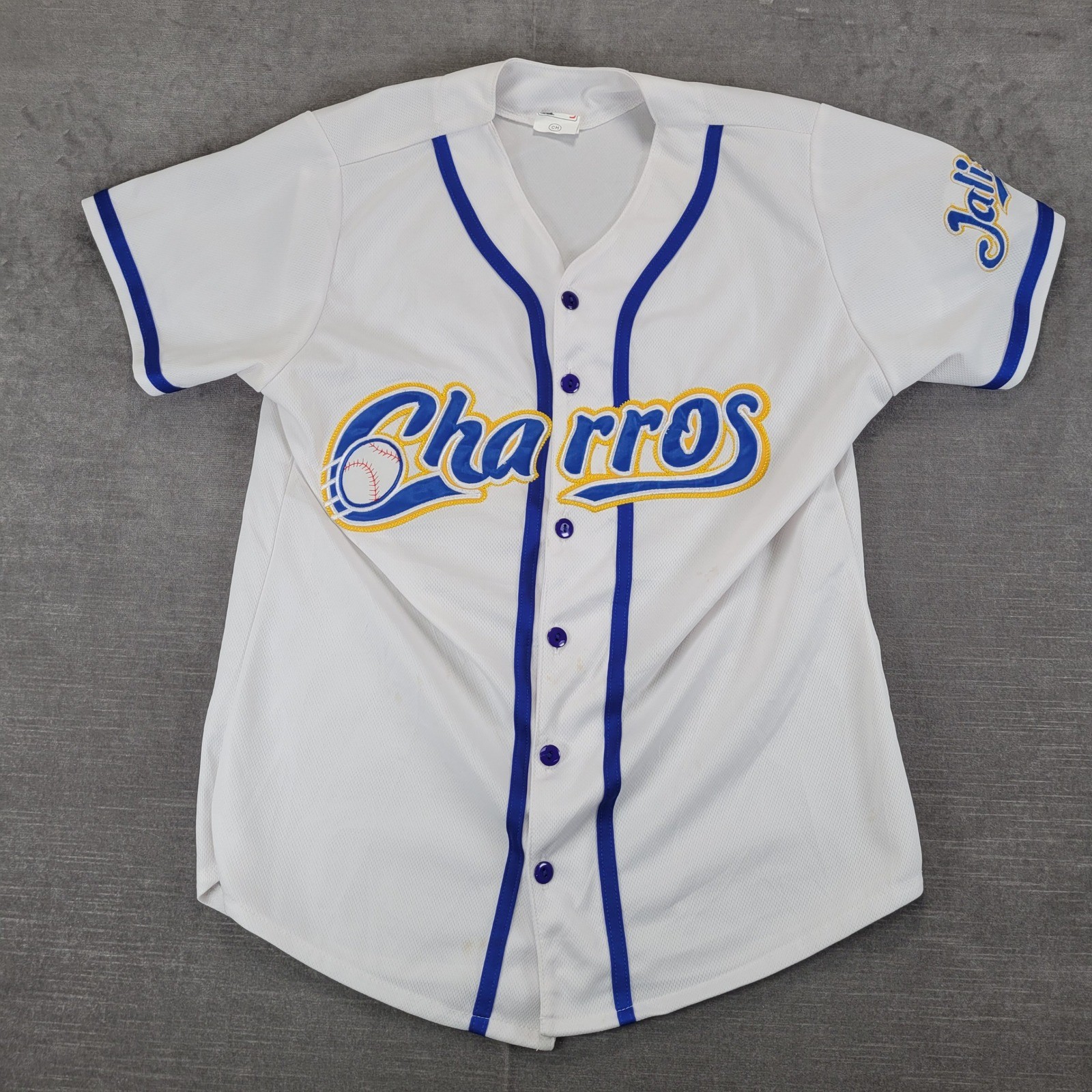 Charros Jalisco Mexican Baseball Jersey MLB Style White Mens Sportswear