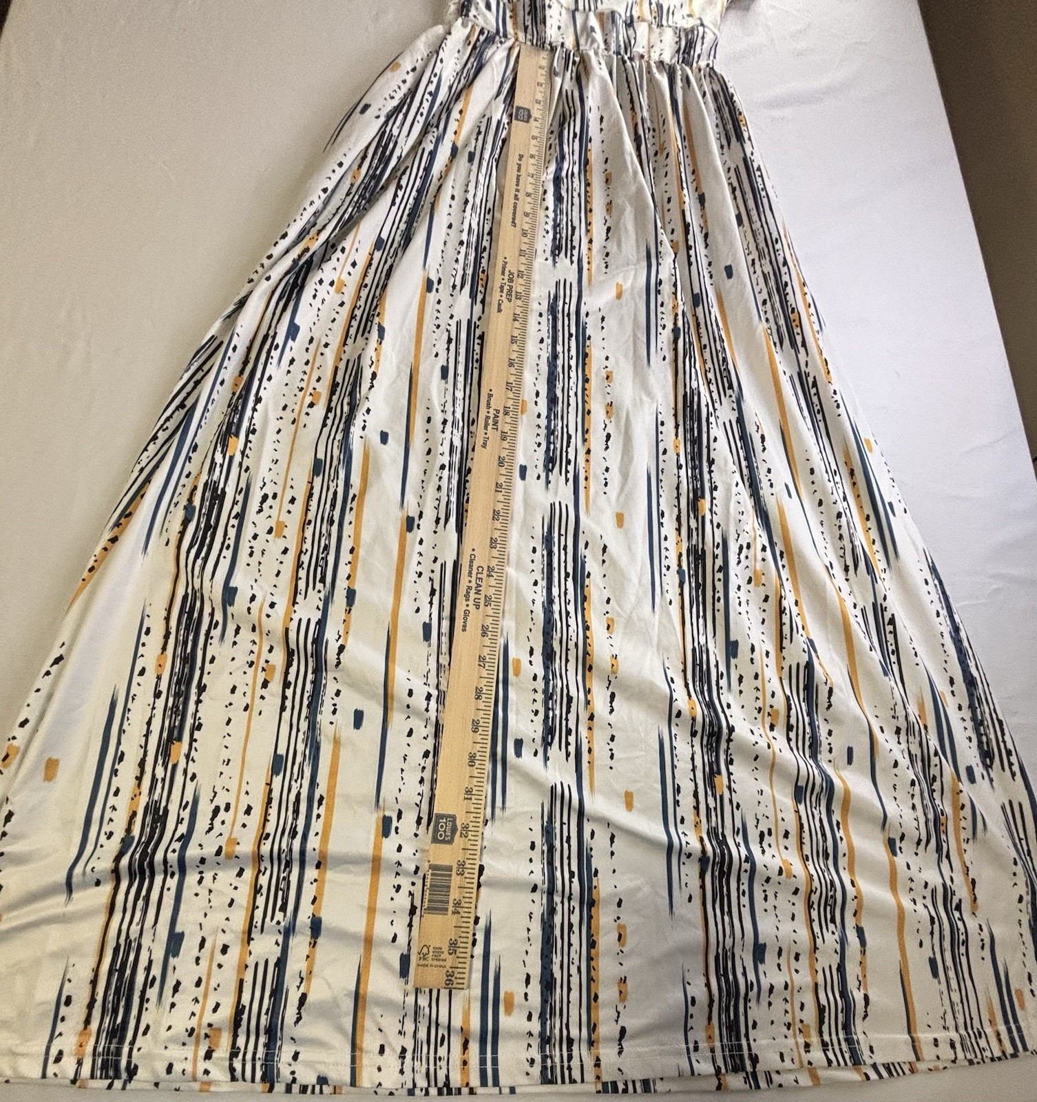 OUGES Maxi Dress Size S White Multicolor Print Sh… - image 4