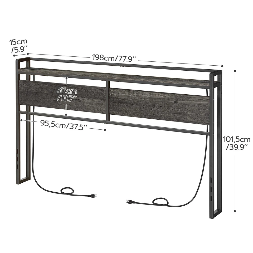 Cabecero King Size, Cabecero con 2 Tomas y 4 Puertos USB, Calefacción Ajustable... Foto 4 de 4