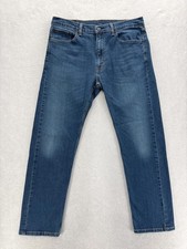 Levis 505 Jeans Mens 36x32 Blue Medium Wash Regular Straight Stretch Denim Pants