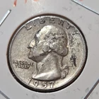 1957-D Washington Quarter 25C Denver Silver 0.9 Fineness Circulated Uncertified